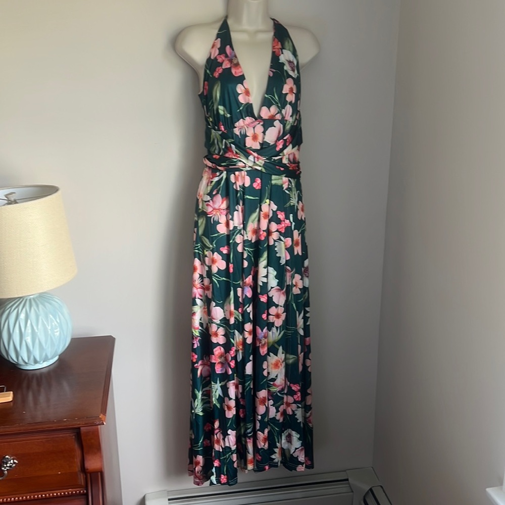 Amazon green floral maxi dress